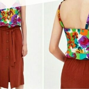 Zara Floral Button-Up Women's Top